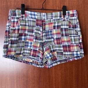 J. CREW City Fit Shorts, Madras Plaid, Size 6